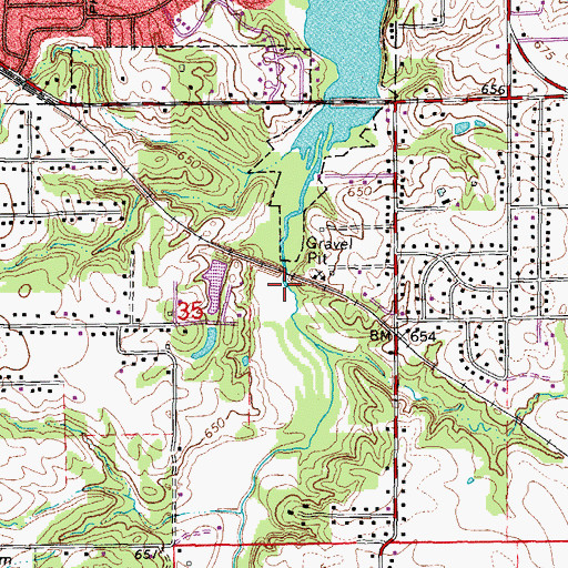 Topographic Map of Sand Creek, IL