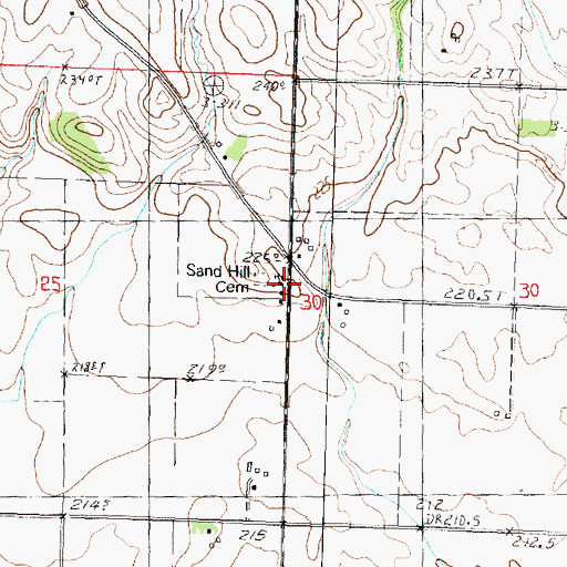 Topographic Map of Sand Hill Church (historical), IL