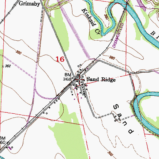 Topographic Map of Sand Ridge, IL