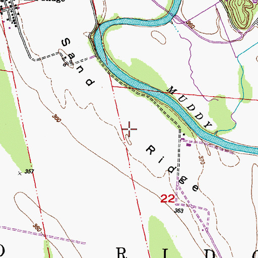 Topographic Map of Sand Ridge, IL