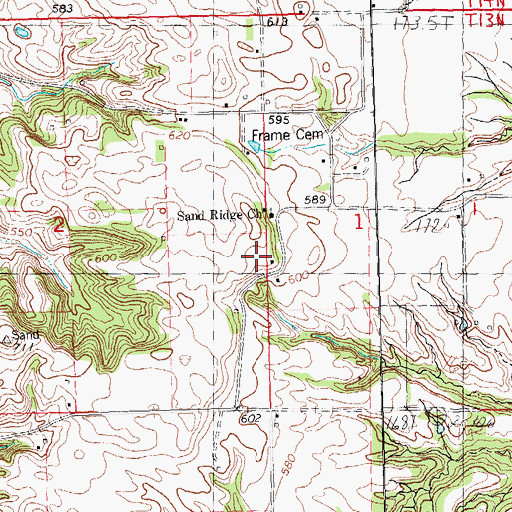 Topographic Map of Sand Ridge School (historical), IL