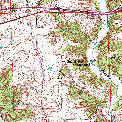 Topographic Map of Sand Ridge School (historical), IL