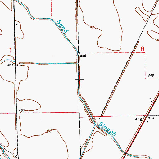 Topographic Map of Sand Slough, IL