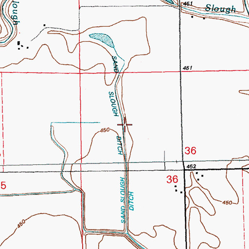 Topographic Map of Sand Slough Ditch, IL