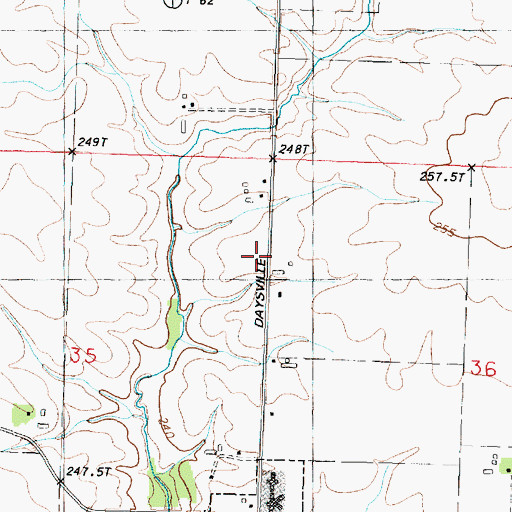Topographic Map of Sanders School (historical), IL