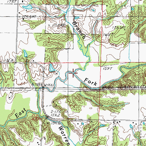 Topographic Map of Sandy Branch, IL
