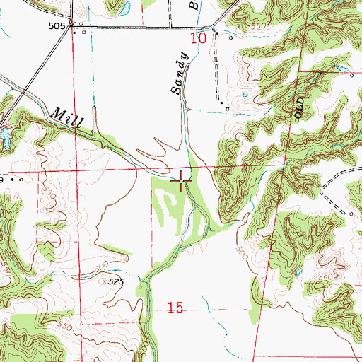 Topographic Map of Sandy Branch, IL