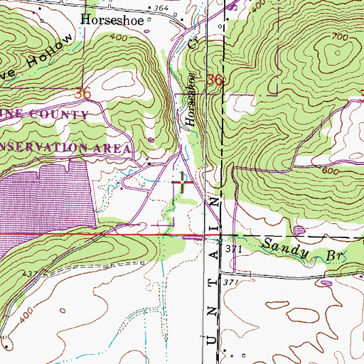 Topographic Map of Sandy Branch, IL