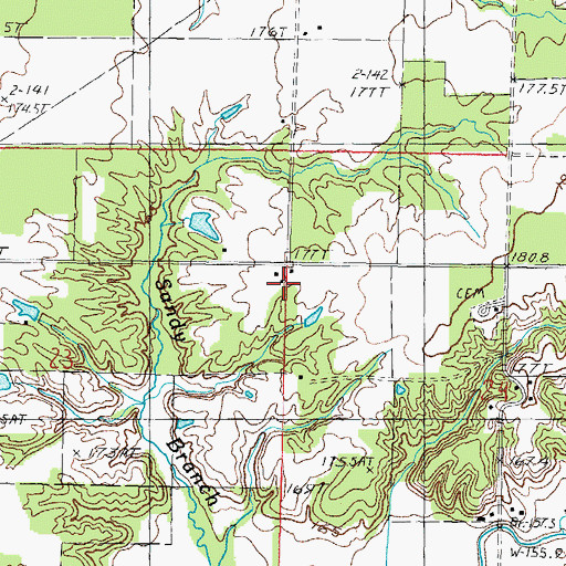 Topographic Map of Sandy Branch School (historical), IL