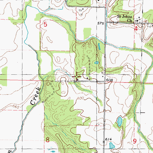 Topographic Map of Sandy Hill School (historical), IL