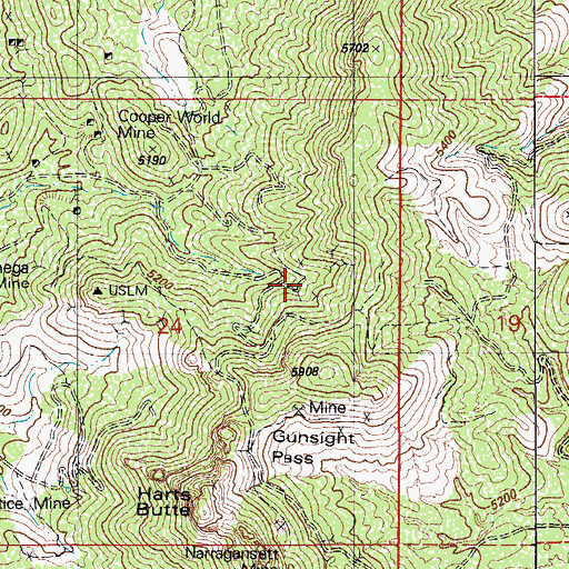 Topographic Map of Lopez Pass, AZ