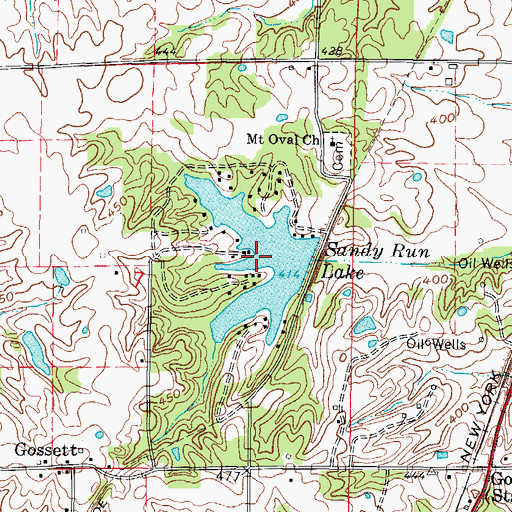 Topographic Map of Sandy Run Lake, IL
