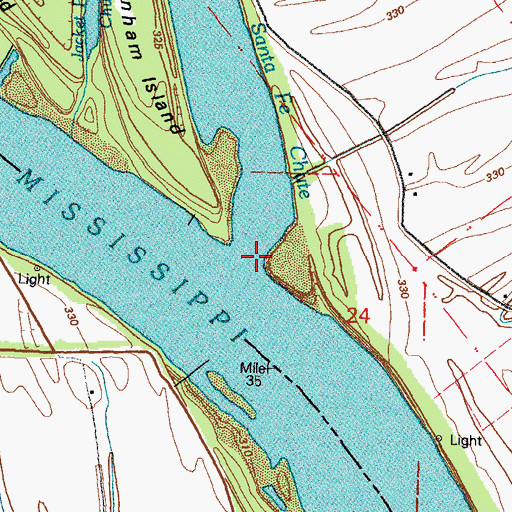 Topographic Map of Santa Fe Chute, IL