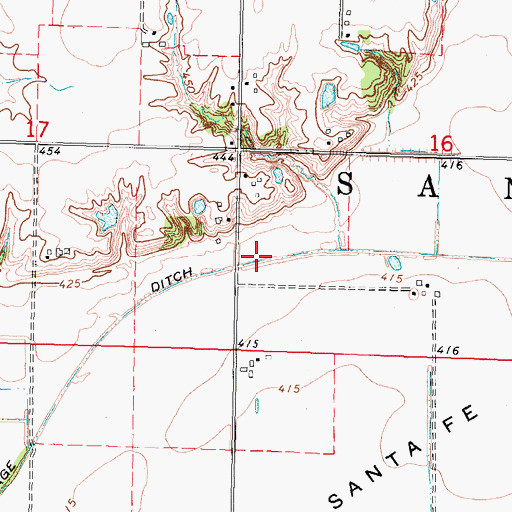 Topographic Map of Santa Fe Drainage Ditch, IL