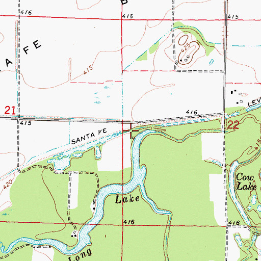 Topographic Map of Santa Fe Levee, IL