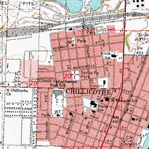 Topographic Map of Santa Fe Park, IL