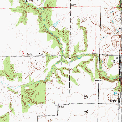 Topographic Map of Sargent Slough, IL