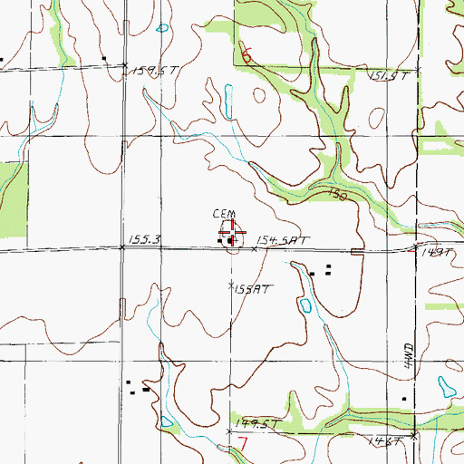 Topographic Map of Saron Church, IL