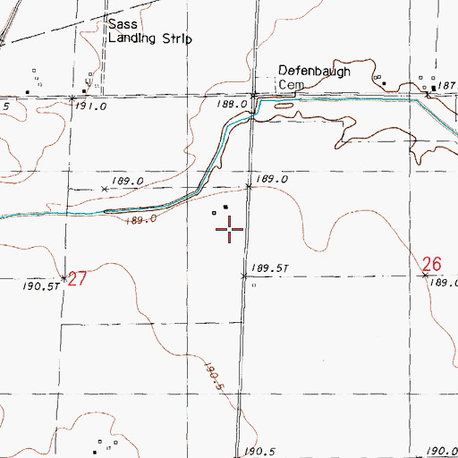 Topographic Map of Sass School (historical), IL