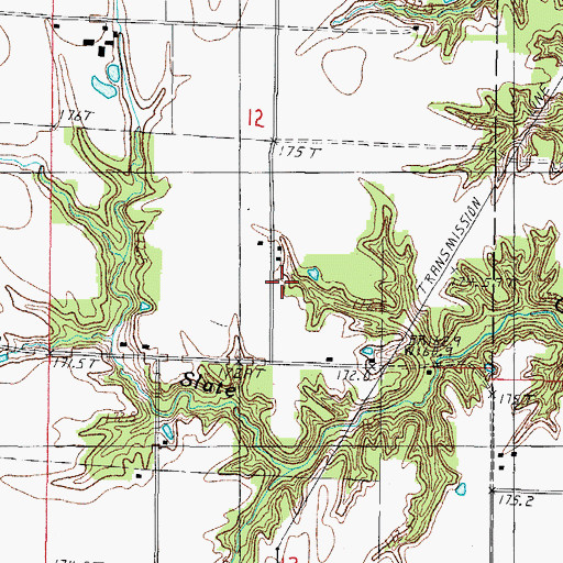 Topographic Map of Satinfield Church (historical), IL