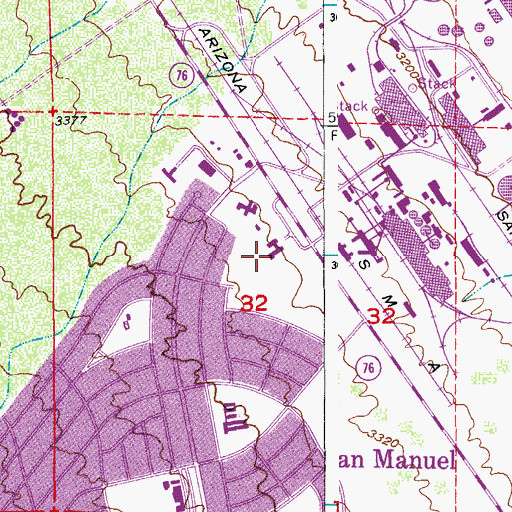 Topographic Map of San Manuel Copper Hospital, AZ