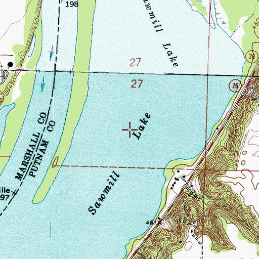 Topographic Map of Sawmill Lake, IL