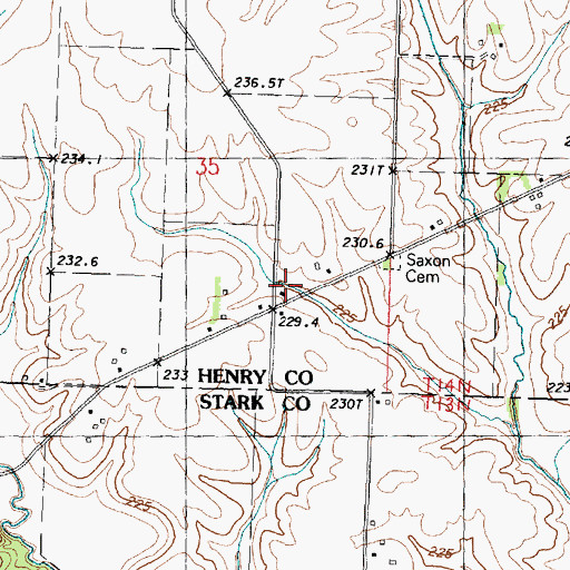 Topographic Map of Saxon School (historical), IL