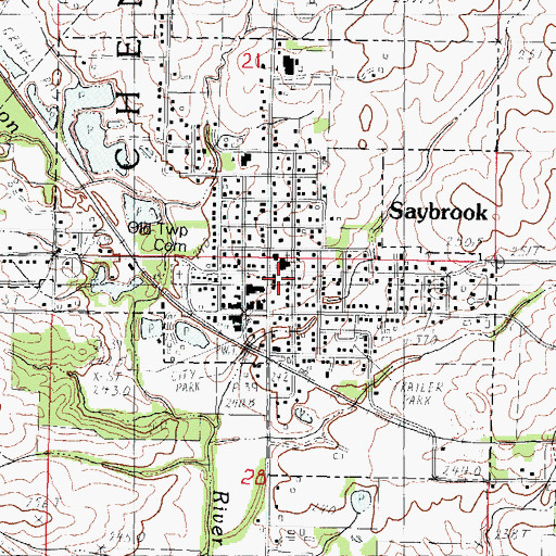 Topographic Map of Saybrook, IL