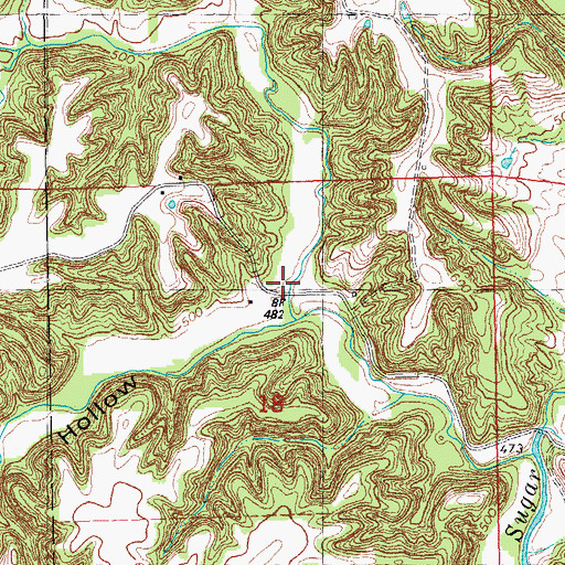 Topographic Map of Scab Hollow, IL