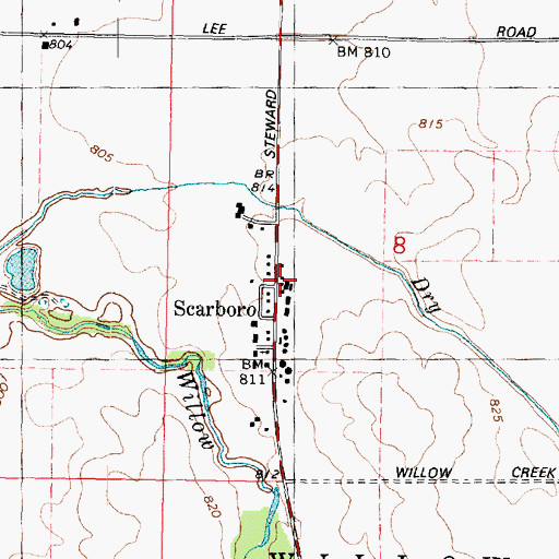 Topographic Map of Scarboro, IL