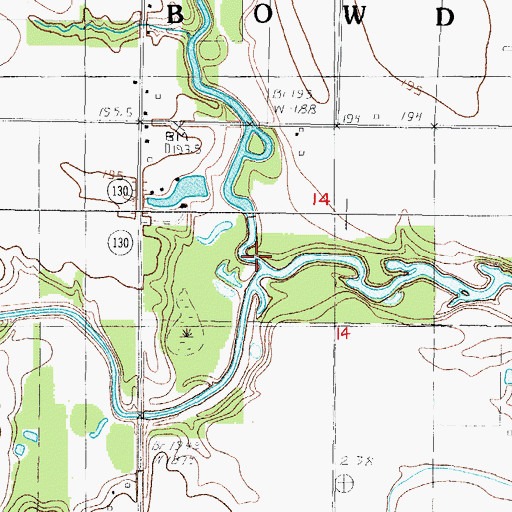 Topographic Map of Scattering Fork, IL