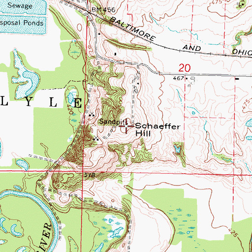 Topographic Map of Schaeffer Hill, IL