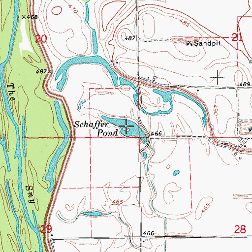 Topographic Map of Schaffer Pond, IL