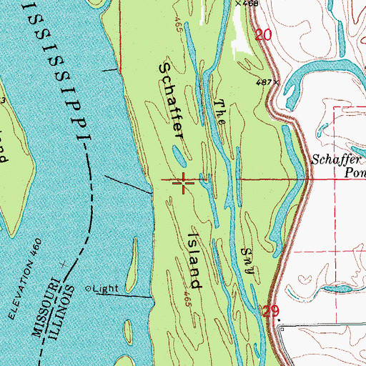 Topographic Map of Schaffer Island, IL