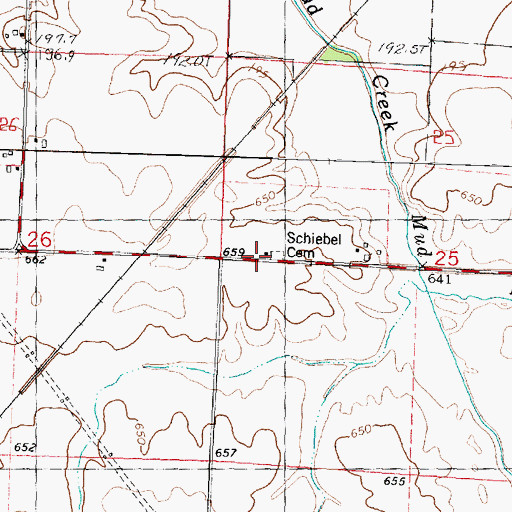Topographic Map of Schiebel School (historical), IL