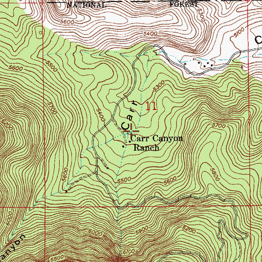Topographic Map of Carr Canyon Administration Site, AZ