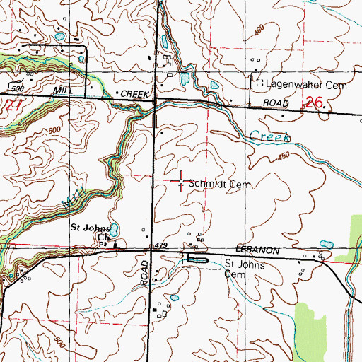 Topographic Map of Schmidt Family Cemetery, IL