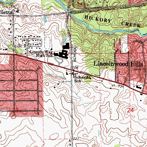 Topographic Map of Schmuhl Elementary School, IL