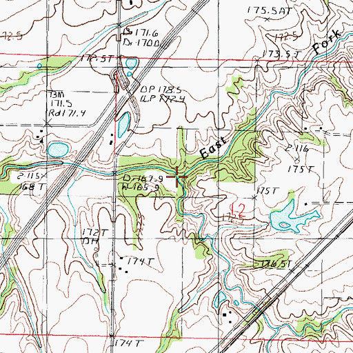 Topographic Map of Schneider Springs Branch, IL