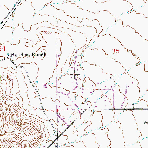 Topographic Map of Indianada, AZ