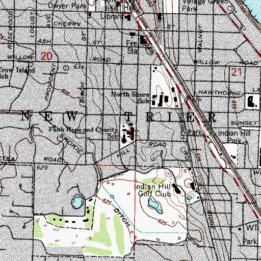 Topographic Map of School of Saints, IL