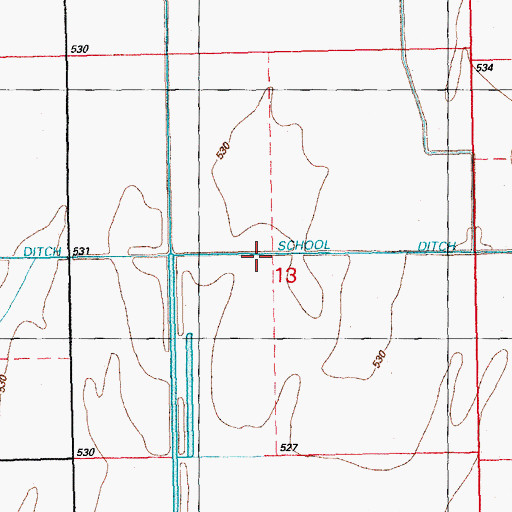 Topographic Map of School Ditch, IL