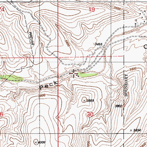 Topographic Map of Lowell Ranch, AZ