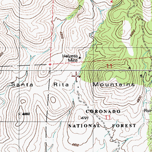 Topographic Map of Bergier Ranch, AZ