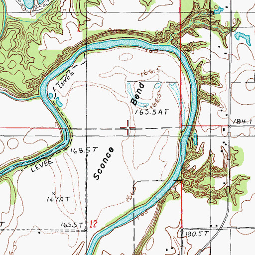Topographic Map of Sconce Bend, IL