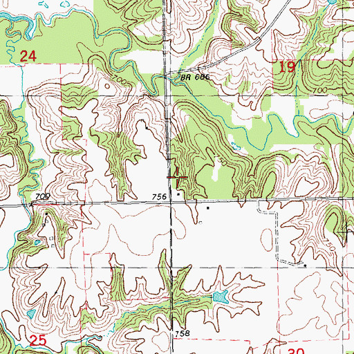 Topographic Map of Scotchtown School (historical), IL