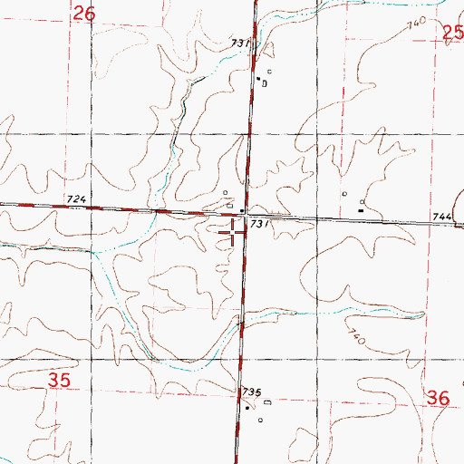 Topographic Map of Scotland School (historical), IL