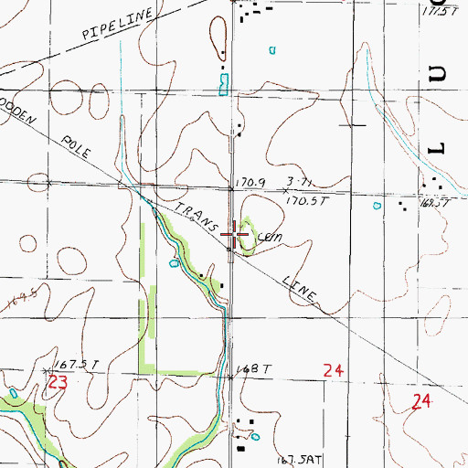 Topographic Map of Scott Cemetery, IL