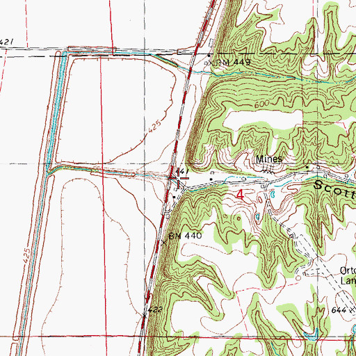Topographic Map of Scott Hollow, IL