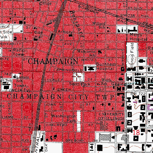 Topographic Map of Scott Park, IL